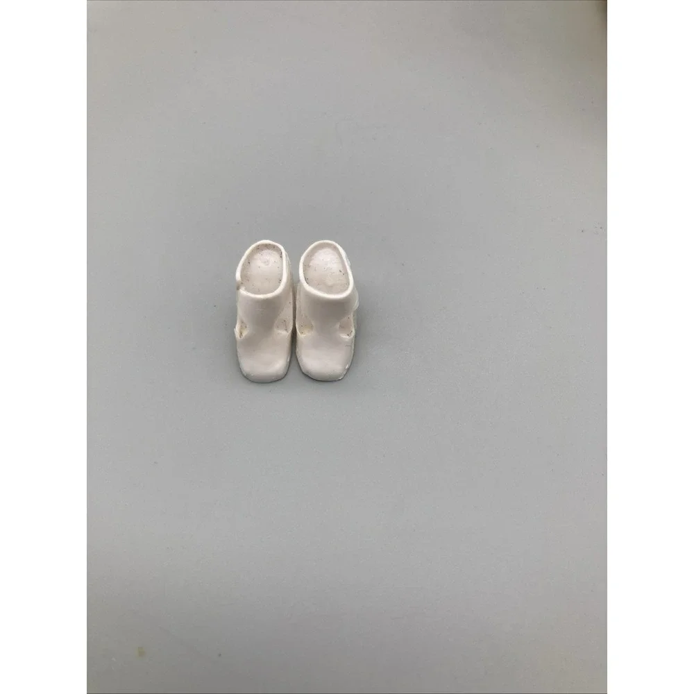Vintage Barbie White T-Strap Pumps Shoes Heels Japan Squishy